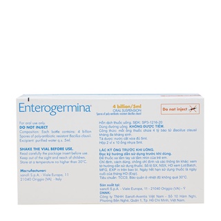 Men ống vi sinh Enterogermina (Hộp 20 ống)
