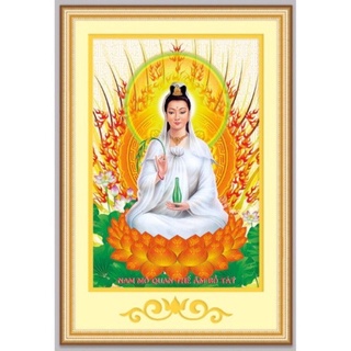 Tranh thêu chữ thập quan âm 53568 kt 42x62cm