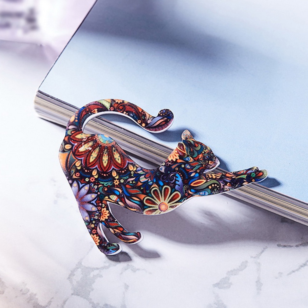 Ghim Cài Áo Hình Mèo Và Bông Hoa Xinh Xắn