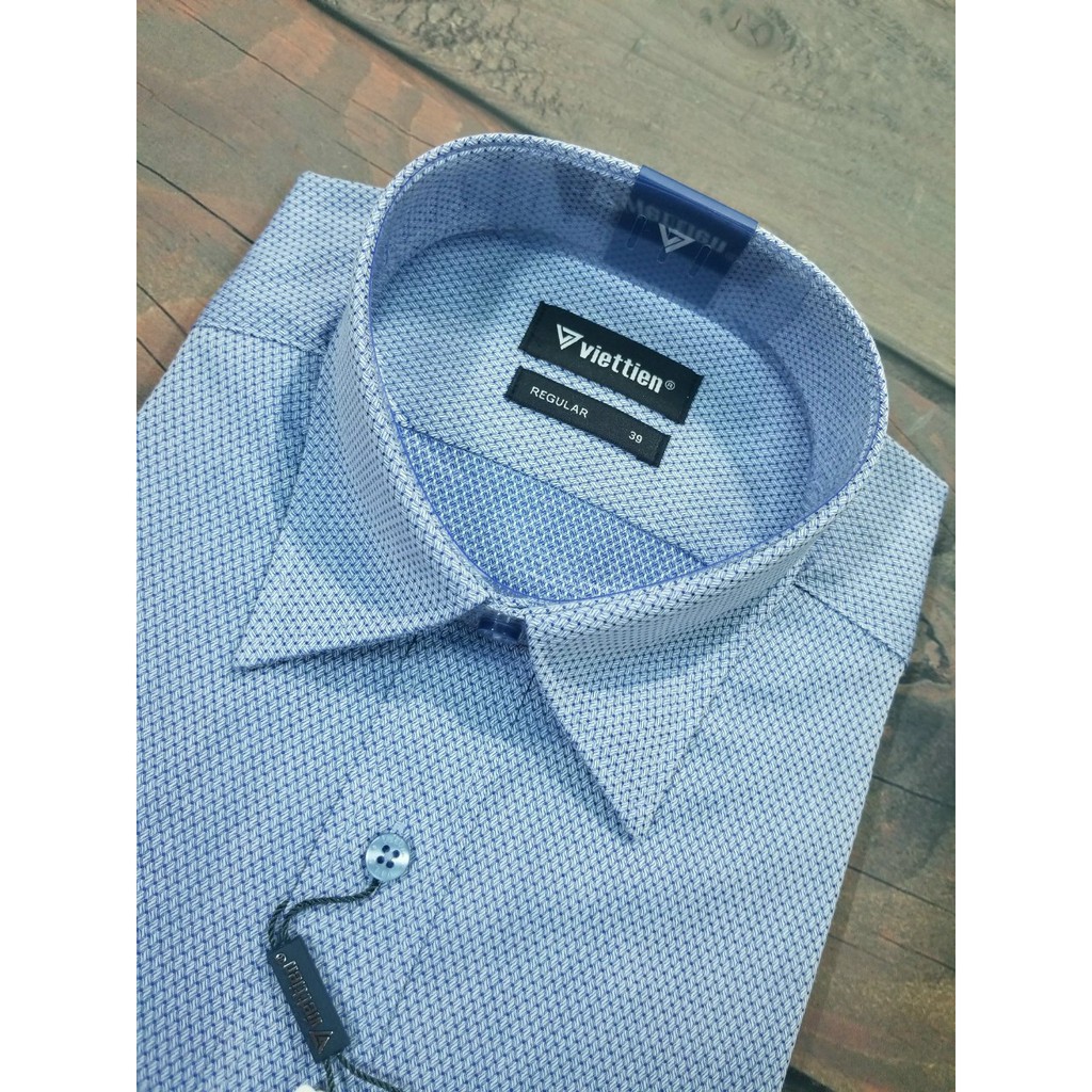 Aó sơ mi nam Việt Tiến dài tay mã 1P1154NT4  chính hãng ,cao cấp - form suông REGULAR - tà bầu ,họa tiết .SHOP HỨA