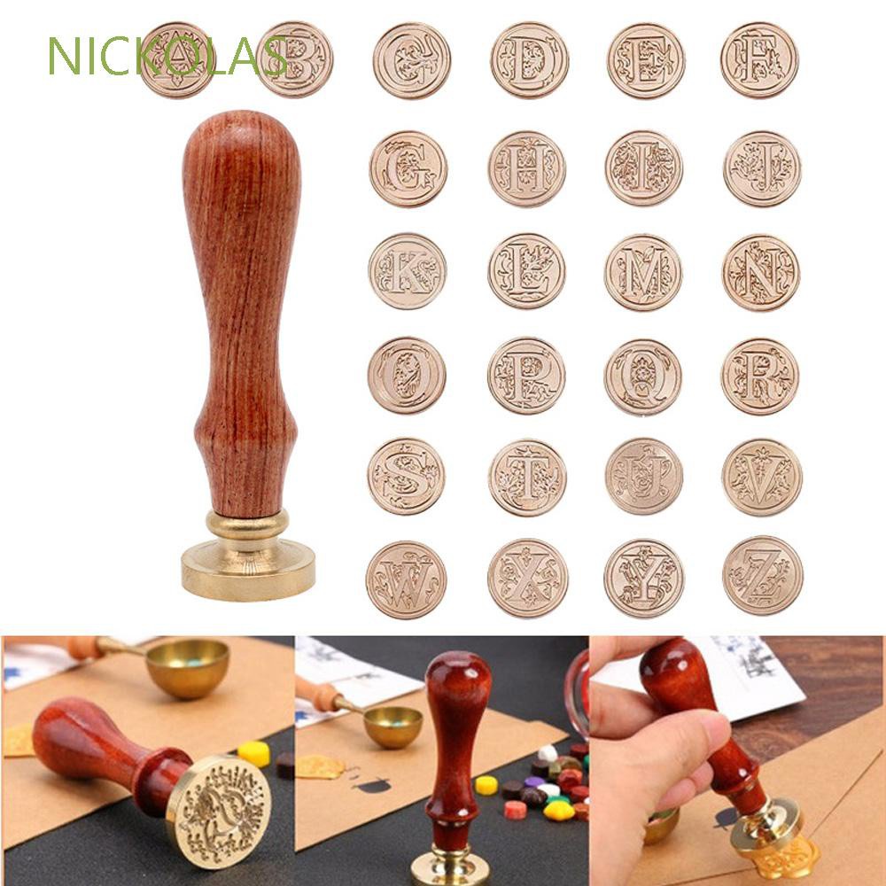 Đầu con dấu sáp bằng đồng thay thế hình 26 chữ cái A-Z