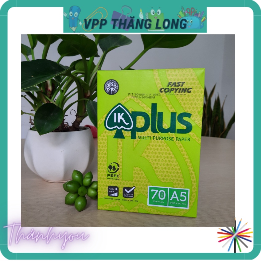 Giấy in A5 IK Plus 70gsm CHÍNH HÃNG