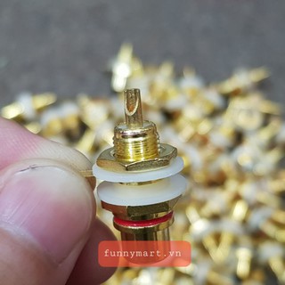 Cọc jack tín hiệu AV hoa sen lắp vỏ máy, hàn mạch