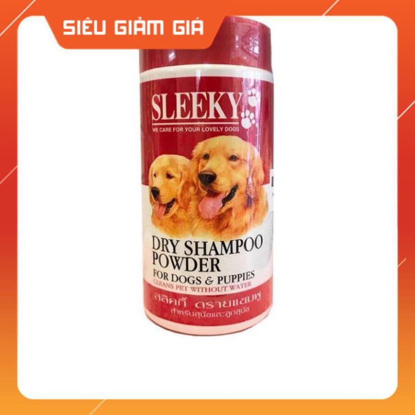 [GIẢM GIÁ] Phấn Tắm Khô Chó Mèo Sleeky - Làm Sạch Khử Mùi,Hương Thơm Tươi Mát - petshop số 01 zubumshop