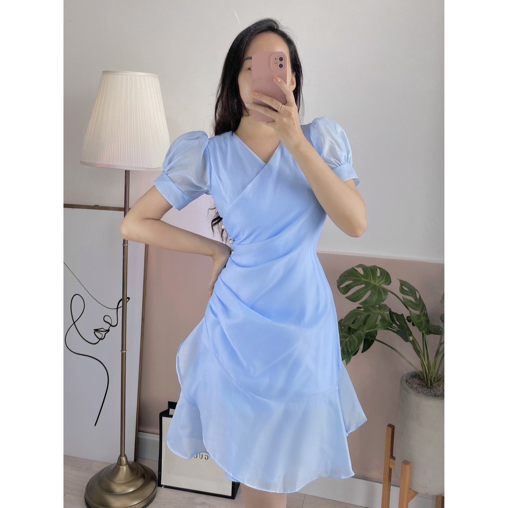 Đầm Cổ V Tiểu thư chữ A xòe nhẹ, Đuôi cá, trắng, xanh, kết Trai, Tơ, đi làm, đi chơi, đi tiệc | BigBuy360 - bigbuy360.vn