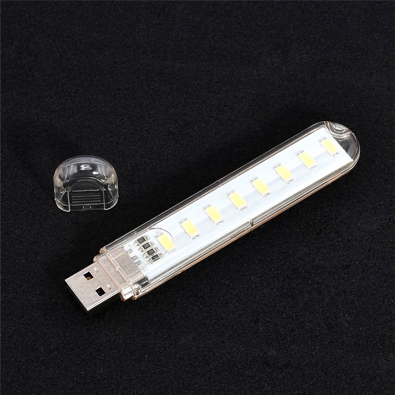 💜HY Mini USB 8 LED Light Pocket Card Đèn Mobile Power Cắm trại Máy tính xách tay Mới