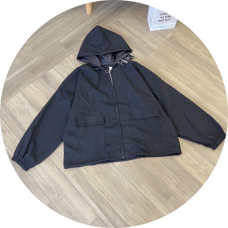 Áo khoác kaki trơn basic túi hộp kaki da lộn 2 lớp có nón unisex ulzzang nam nữ