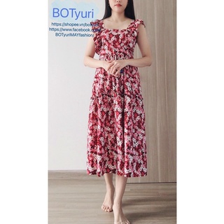 ĐẦM LỤA HOA CÁNH TIÊN (HÌNH SHOP TỰ CHỤP+ freesize 45kg đến 65kg)