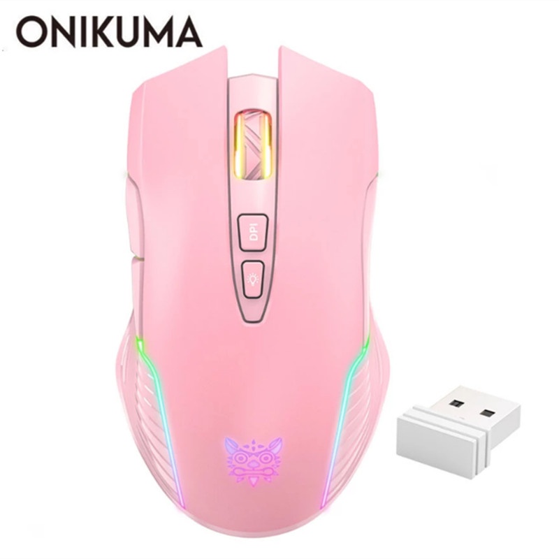 Chuột Máy Tính Onikuma CW905 Màu Hồng RGB 5 DPI 3600