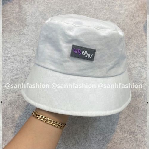 Mũ BUCKET vành cụp thêu tem Let Enjoy Nón tai bèo chất kaki cao cấp thời trang form unisex nam nữ_SÀNH FASHION