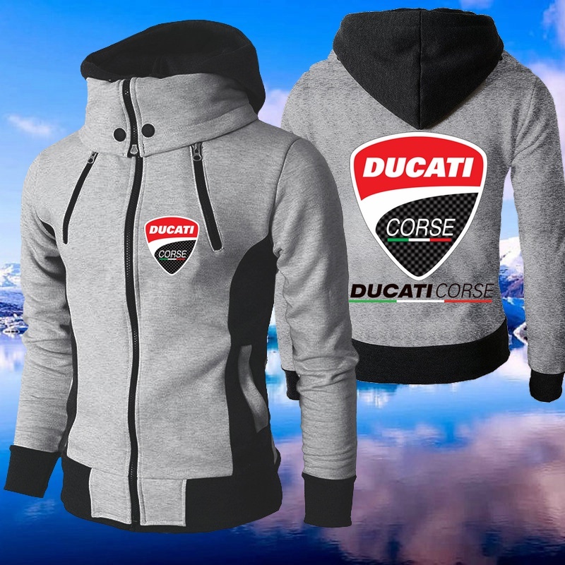 Áo Khoác Có Nón Trùm Đầu Cổ Cao In Logo Ducati Corse Thời Trang Mùa Đông Cho Nam