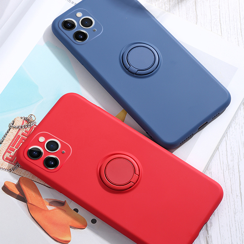 Ốp Điện Thoại Silicone Mềm Mỏng Chống Sốc Có Vòng Nhẫn Cho iPhone 14 13 12 11 Pro MAX X XR XS MAX 8 7 Plus + SE 2020