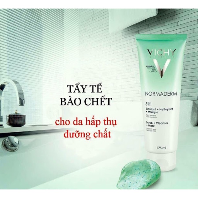 Kem Tẩy Tế Bào Chết Vichy Normaderm 3 in 1 Scrub