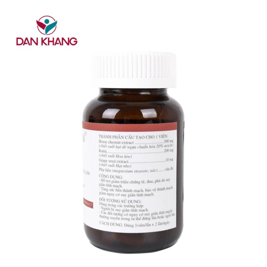 Viên uống Vascovein – Hỗ trợ điều trị suy giãn tĩnh mạch (Hộp 30 viên)