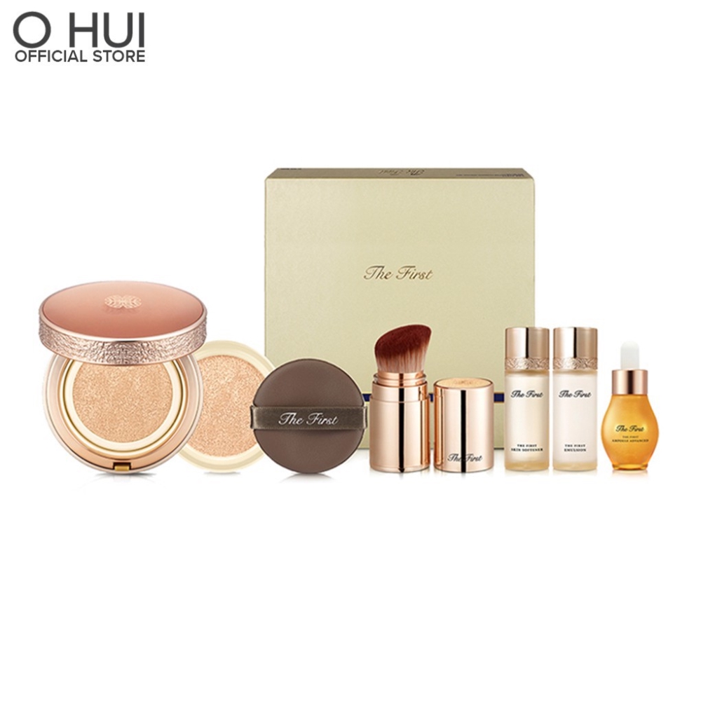 Bộ Mỹ Phẩm Trang Điểm Và Dưỡng Da OHUI The First Ampoule Cover Cushion 5pcs Set Màu 80ml