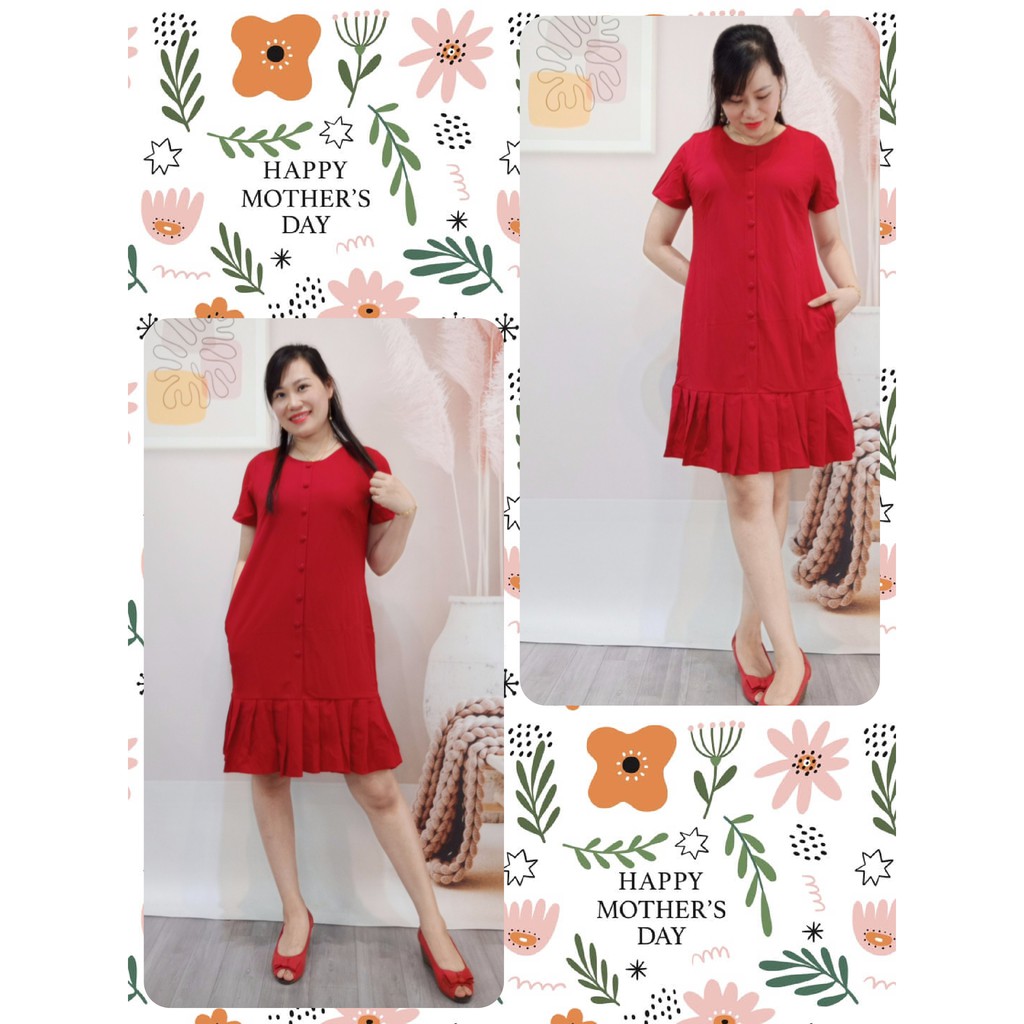 Đầm nữ đẹp dáng suông cổ tròn – Váy suông đuôi cá kiểu babydoll