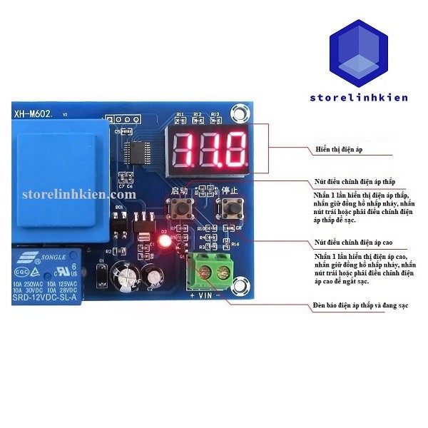 Mạch tự ngắt bảo vệ Acquy sạc HCW-M633