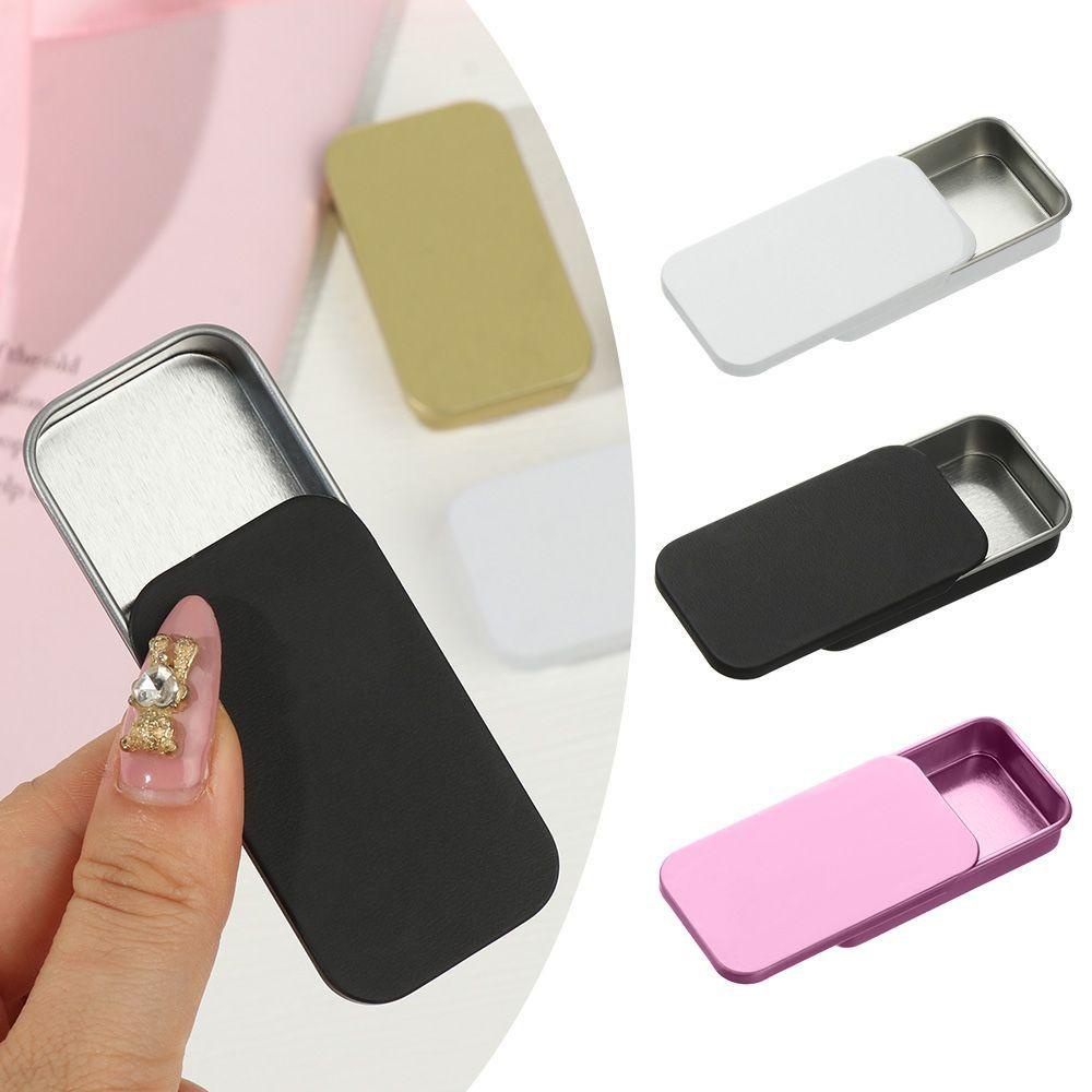 AUGUSTINE Hộp Thiếc Mini Đựng Xà Phòng / Nước Hoa / Kẹo Màu Trơn Hình Chữ Nhật Ốp