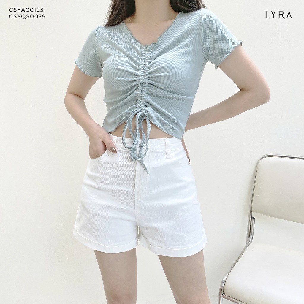 Quần short nữ LYRA sooc đùi chất liệu kaki gập gấu nhiều màu trẻ trung năng động phong cách Hàn Quốc-CSYQS0039