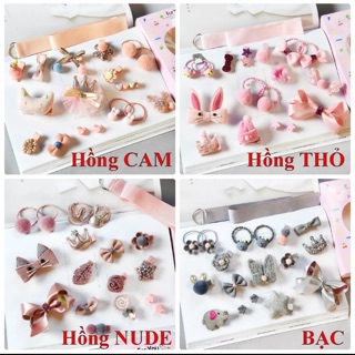 Set kẹp tóc style hàn quốc 18 chi tiết cho bé gái