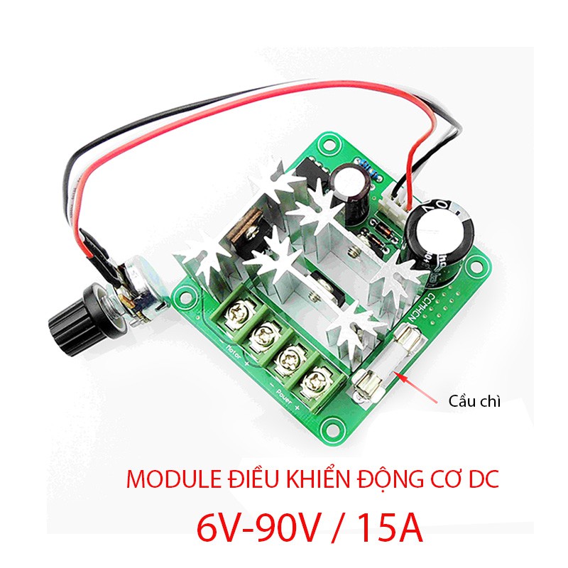 Module mạch điều khiển tốc độ động cơ điện 1 chiều DC 6V-90V/15A