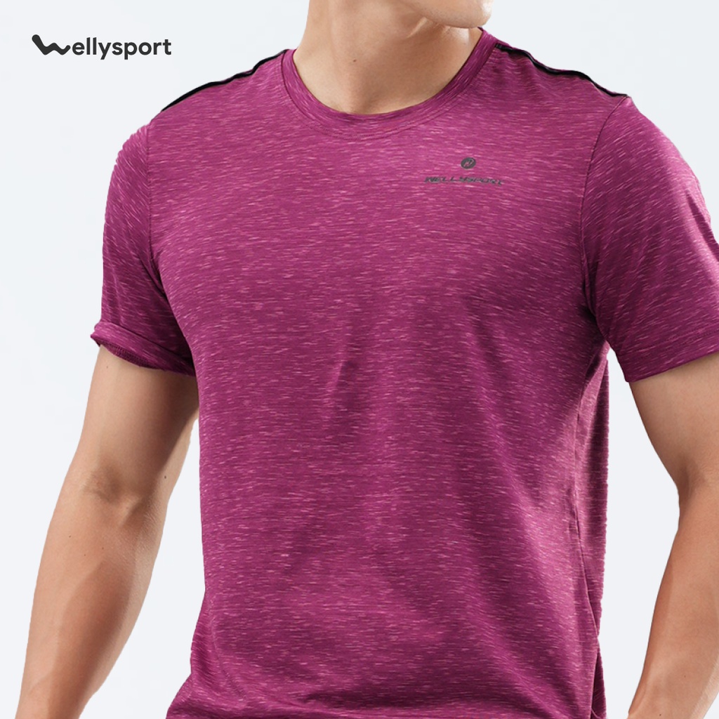 Áo Thun Thể Thao Nam Cao Cấp Cổ Tròn logo ngực trái, Welly Sport, Màu đỏ đô, Mã ALGNT03