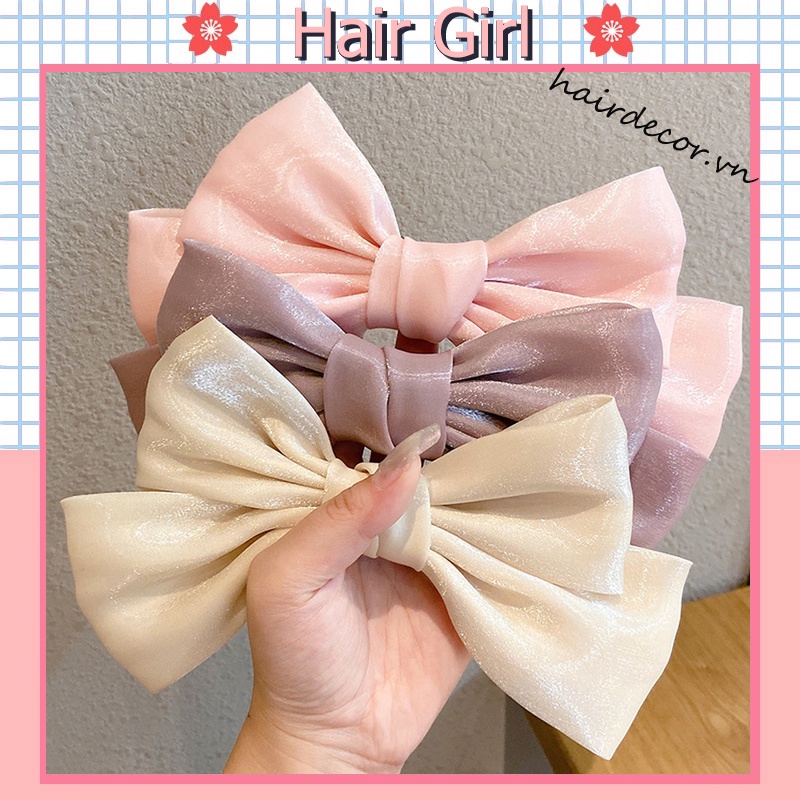 Kẹp tóc nơ dễ thương phong cách Hàn Quốc cho nữ