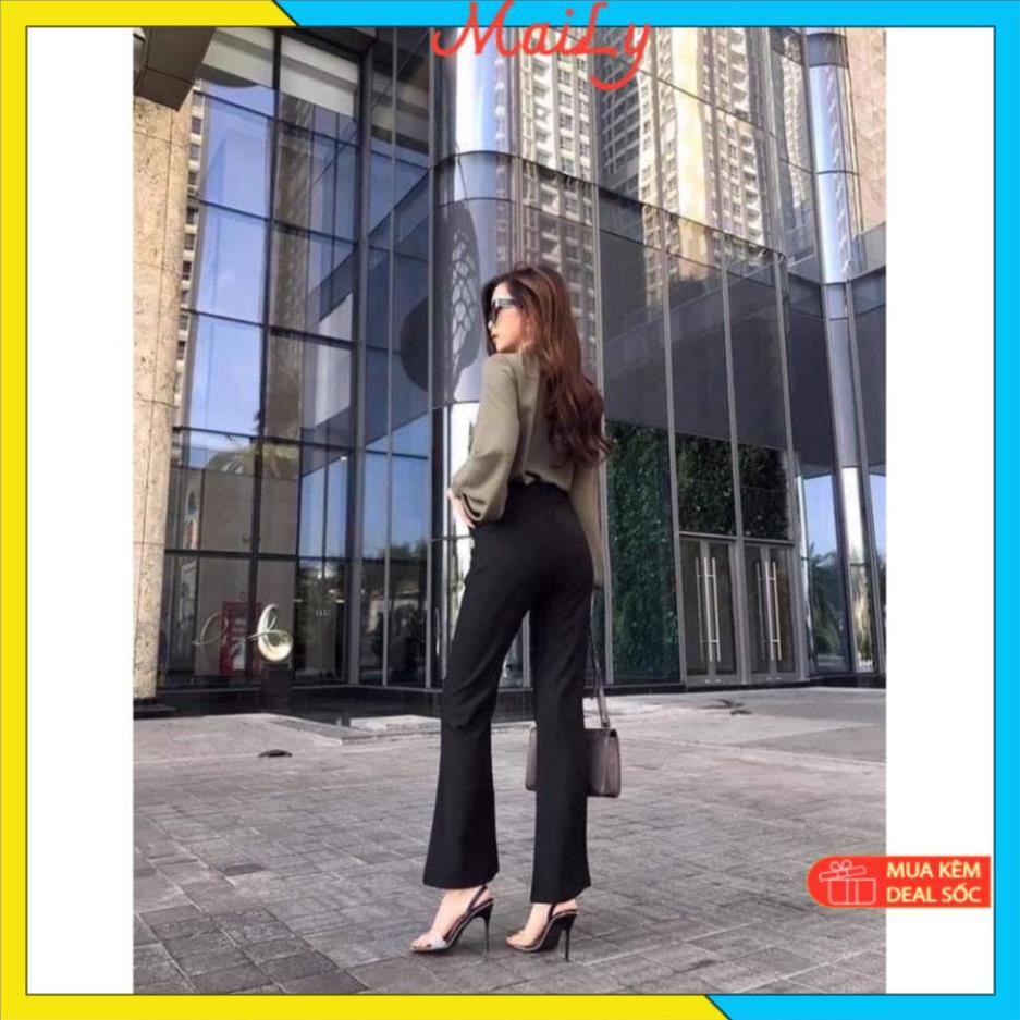 Quần tây ống loe lưng cao - Quần tây nữ ống loe vải tuyết mưa Siêu tôn dáng, mặc là mê | BigBuy360 - bigbuy360.vn