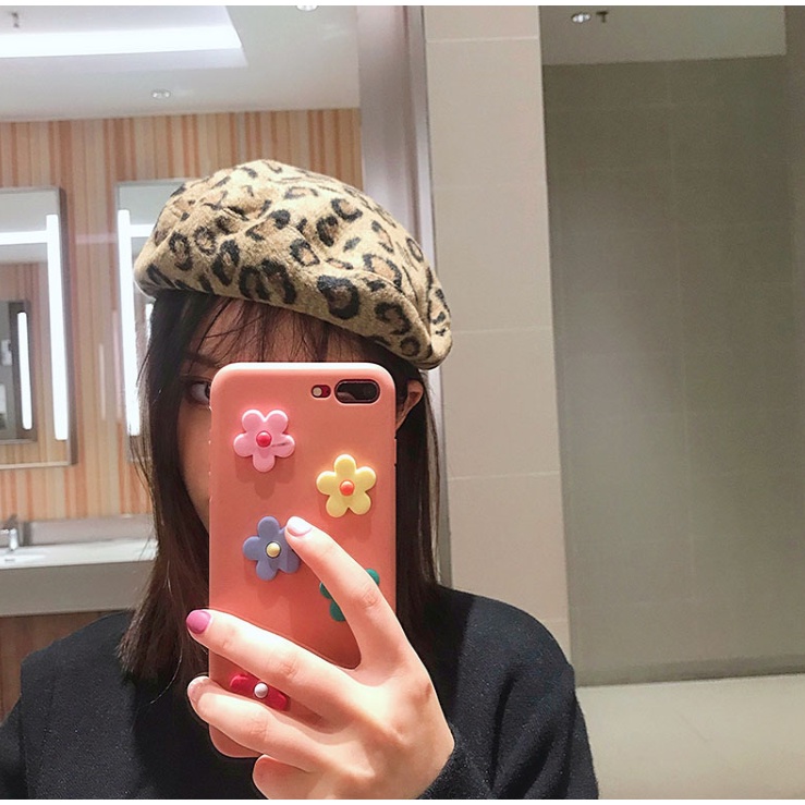 Mũ Beret Họa Tiết Da Báo Cá Tính Cho Nữ