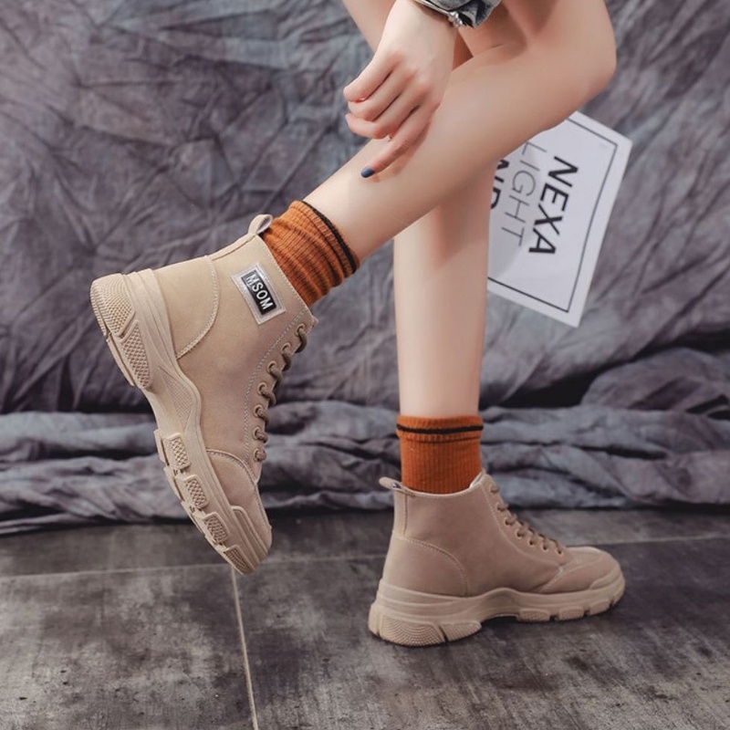 Bốt da lộn, bốt nữ phiên bản chữ MSOM mới, đế tăng chiều cao, lên chân siêu đẹp DVT 1017720