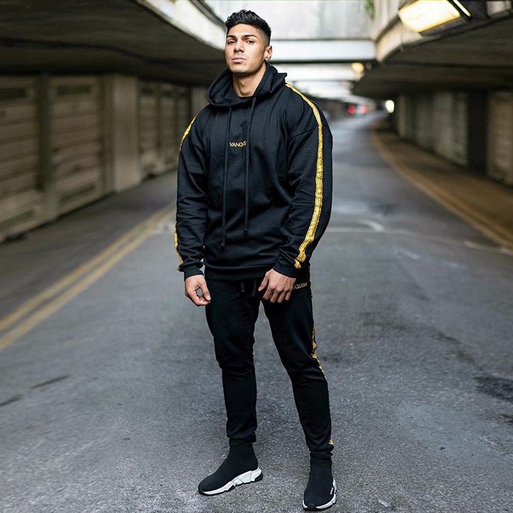 Áo Hoodie Cotton Thể Thao Họa Tiết Kẻ Sọc Thời Trang Cho Nam