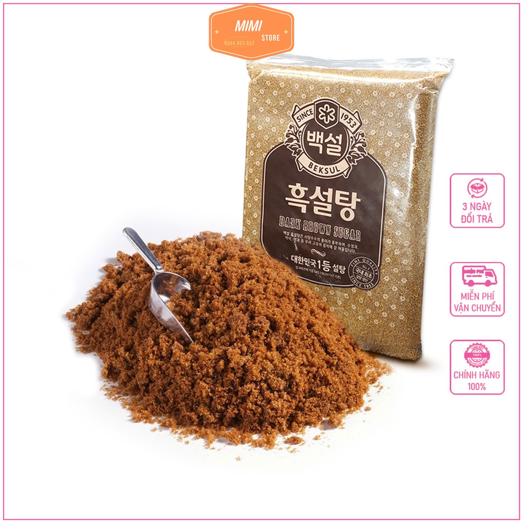 Đường Đen Nâu Hàn Quốc BEKSUL1kg MIMI STORE Nguyên Liệu Làm Trà Sữa Trân Châu Tự Pha Trà Lài Thái Xanh Thái DR029-1