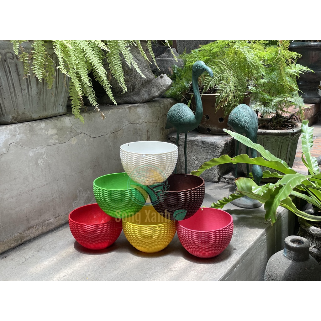 Chậu Nhựa Trồng Cây Họa Tiết Vân Mây, Nhựa Dẻo loại 1, Sẵn lỗ thoát nước .