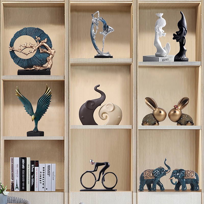 Tượng đôi voi gốm sứ decor nhà cửa phong cách bắc âu