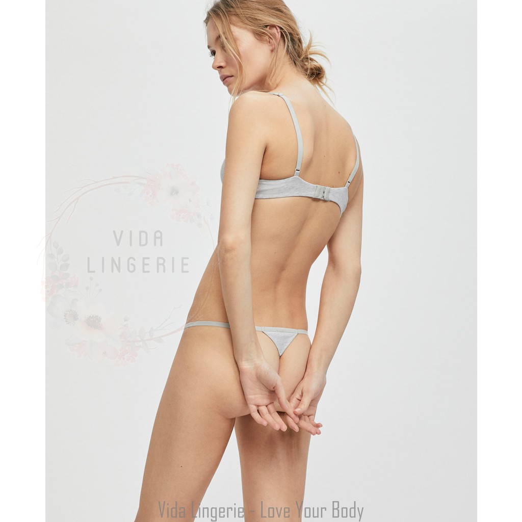 Áo ngực cotton dây chéo lưng mặc hai kiểu mút mỏng xuất âu