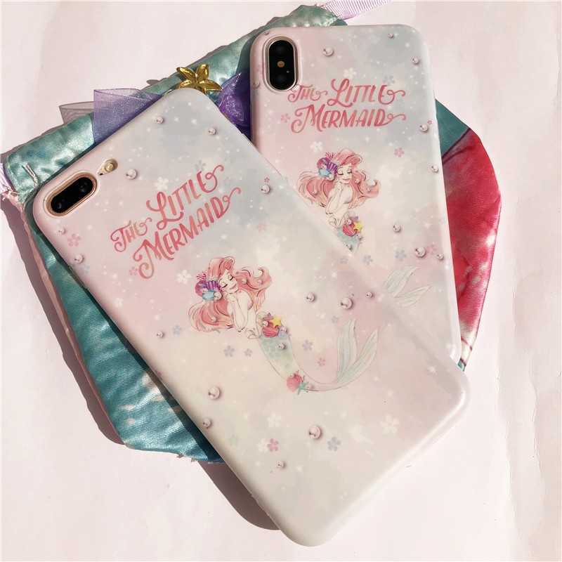 Ốp Điện Thoại Hình Công Chúa Nàng Tiên Cá Xinh Xắn Dành Cho Iphone 7 Plus 8 | BigBuy360 - bigbuy360.vn