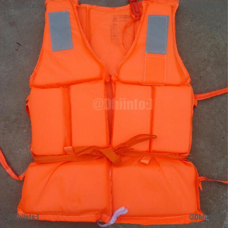Áo phao cứu sinh màu cam chống lũ lụt kèm còi thổi tiện dụng cho người lớn  ྇ '