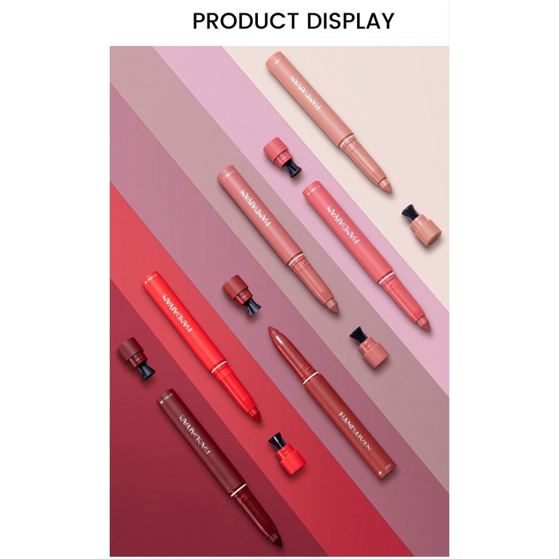 Set 6 Son Môi Bút Chì Màu Lì Lâu Trôi Kèm Dụng Cụ Gọt Chính Xác