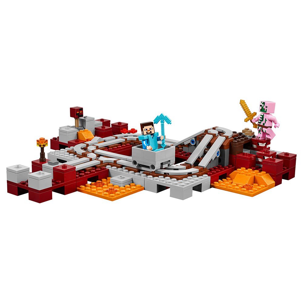 Bộ xếp hình minecraft đường ray dưới lòng đất