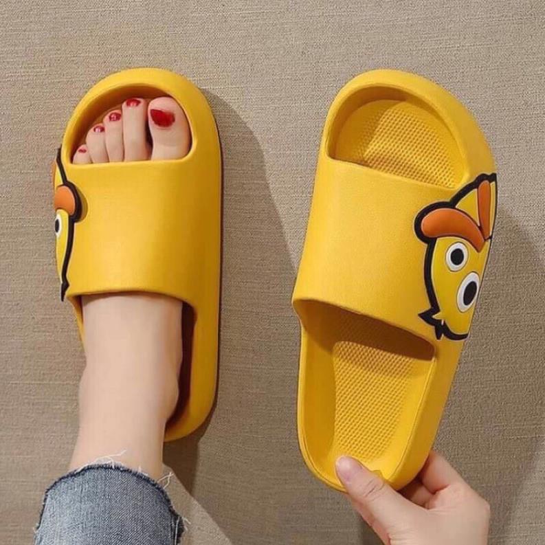 Dép Lê Bành Mì Nam Nữ Unisex Gà Vịt  Đế Cao 3cm Quai Ngang Động Đế Trẻ Trung Năng Động