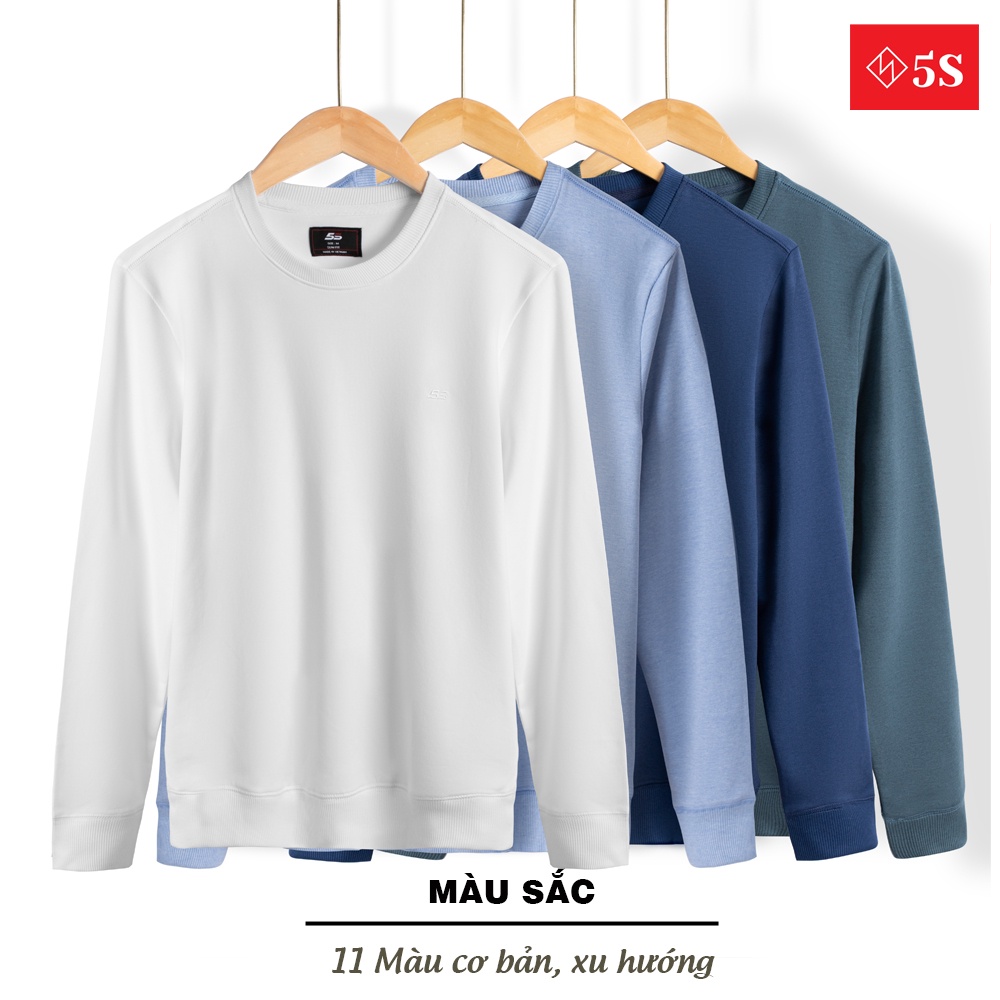 Áo Nỉ Nam Cổ Tròn 5S, Chất Cotton Cao Cấp, Bền Màu, Không Bai Xù, Nhiều Màu Lựa Chọn, Dáng Thể Thao, Năng Động (ANI013) | BigBuy360 - bigbuy360.vn