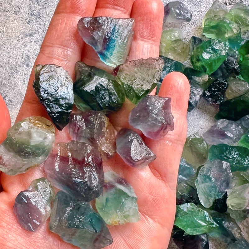 Đá thô Rainbow Fluorite Brazil đẹp, sưu tầm, làm handmade, reiki, thanh tẩy, thiền định
