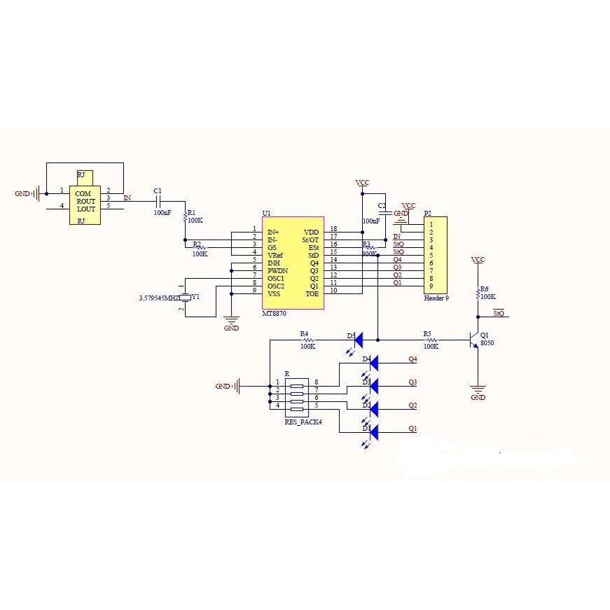 Module Giải Mã Âm Thanh MT8870