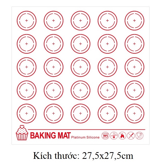 Thảm Nướng Macaron - Tấm Lót Nướng Bánh Sợi Thủy Tinh Chịu Nhiệt - Silpat Macaron