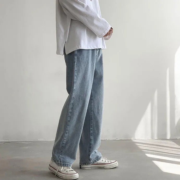 Quần jean ống rộng Nam Nữ dáng xuông , quần bò ống suông fom rộng nam phong cách Hàn Quốc hàng  jean cao cấp | BigBuy360 - bigbuy360.vn