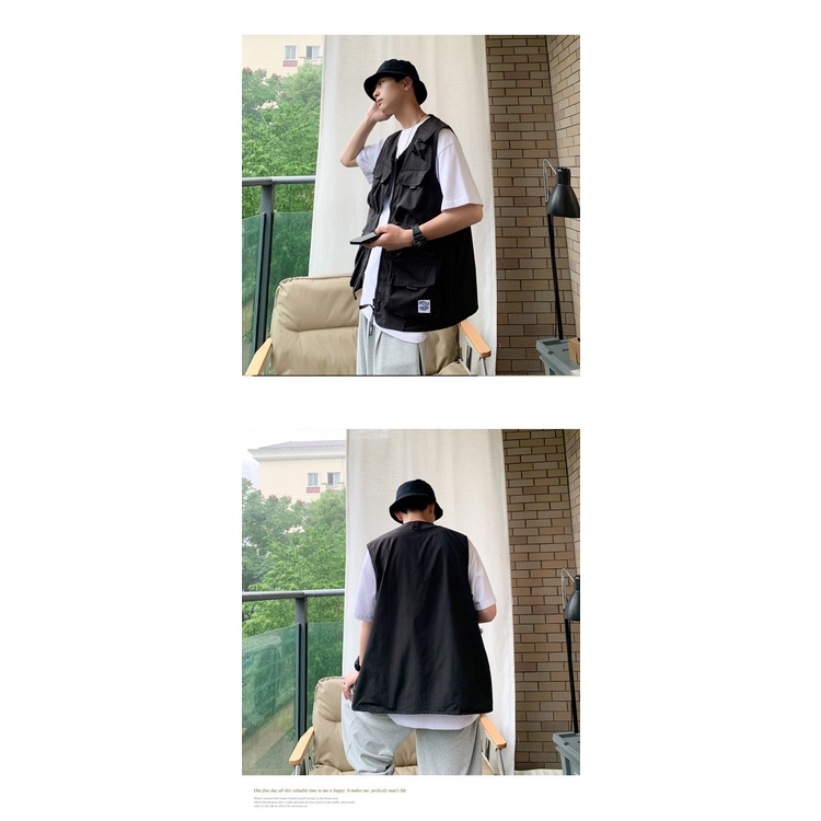 Áo khoác vest AOKANG không tay nhiều túi kiểu dáng mới phong cách Hàn Quốc