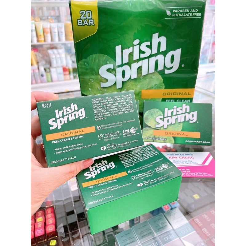 Cục Xà Phòng Irish Spring mùi Original Mỹ, Thơm Lâu, Sạch Khuẩn