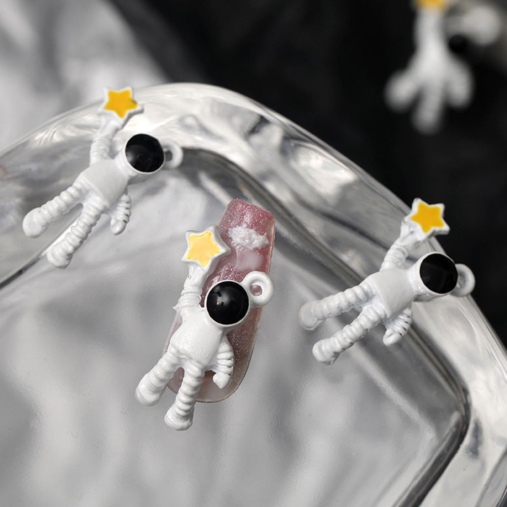 Phụ Kiện Trang Trí Móng Tay Nghệ Thuật Hình Phi Hành Gia Hoạt Hình 3D Sáng Tạo Diy