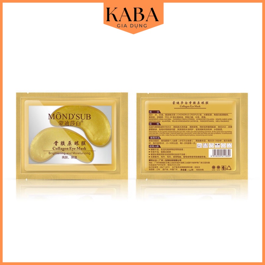Mặt Nạ Collagen Màu Vàng Làm Mờ Quầng Thâm Bọng Và Nếp Nhăn Hiệu Quả Cho Mắt KABA