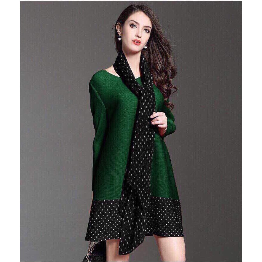 (Tặng son xịn) khi mua đầm suông phối ren Zara họa tiết nổi bật kèm khăn vô cùng sang chảnh